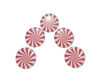 Red Peppermint Magnet, 1", 1.25", 1.5", 2.25", Button Magnet, Candy, Holiday Candy, Red Peppermint, Red Magnet, Christmas Party Favor, FD018