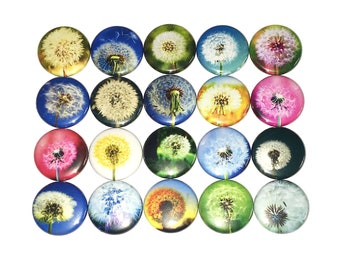 Dandelion Magnet, 1", 1.25", 1.5", 2.25", Button Magnet, Dandelion Theme, Dandelion Decor, Dandelion Wish, Party Favor, Gift, Flowers, PF019