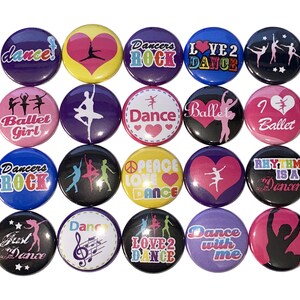Ballet Magnet, 1", 1.25", Button Magnet, Dance, Party Favor, Gift, Dance Theme, Locker Magnet, CD003