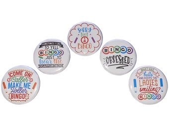 Bingo Magnet, 1", 1.25", 1.5", 2.25", Button Magnet, Bingo Decor, Bingo Theme, Bingo Party Favor, Bingo, Game Magnet, Bingo Gift, GM013