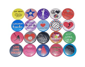 Volleyball Magnet, 1", 1.25", 1.5", Button Magnet, Volleyball Theme, Volleyball Decor, Volleyball Gift, Volleyball, Locker Magnet, SE052