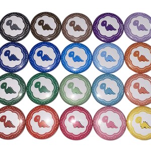 Dinosaur Magnet, 1&quot;, 1.25&quot;, 1.5&quot;, 2.25&quot;, Button Magnet, Dinosaur Decor, Dinosaur Theme, Party Favor, DU006