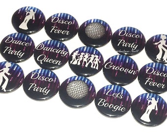Disco, Dance, 1", 1.25", Button, Dance, Dance Button, Dance Pin, Dance Party Favor, Dancer Gift, Dance Decor, Dance Party, Disco Ball, DC006
