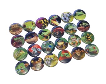 Frogs, 1", 1.25", 1.5", 2.25", Button, Frog Theme, Frog Decor, Frog Party Favor, Amphibian, Frog Gift, Flatback, Pinback, Pin, Badge, AR001