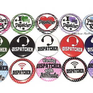 Dispatcher Magnet, 1&quot;, 1.25&quot;, Button, Dispatcher Theme, Emergency Dispatcher, Fire Dispatcher, Police Dispatcher, Emergency Worker, LE003