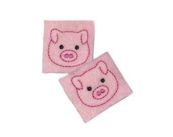 Pig Felt, 2 Felts, Pig Patch, Unfinished, Craft Supply, Pig, Size 3 of 4, EMB063