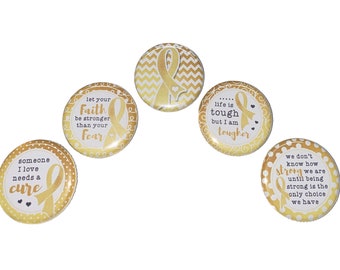 Gold Ribbon Magnet, 1", 1.25", 1.5", 2.25", Button Magnet, Cancer Awareness, Gold Ribbon, Gold Ribbon Theme, Childhood Cancer, Cancer, CA043