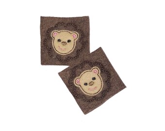 Lion Felt, 2 Felts, Lion, Oatmeal, Brown, Unfinished, Craft Supply, Lion, Lion Patch, Size 1 of 3 , EMB053