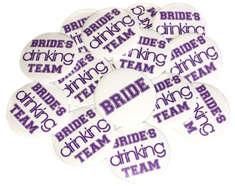 Bachelorette Party, Purple, 1.5", 2.25", Pinback Button, Bachelorette Pin, Drinking Bride, Bridal Party Favor, Bridesmaid Gift, BW048, BW127
