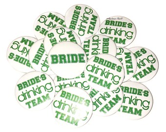 Bachelorette Pin, Bachelorette Badge, 1.5", 2.25", Pinback Button, Green Bridal Party, Green Bachelorette, St. Patrick's Day, BW025, BW099