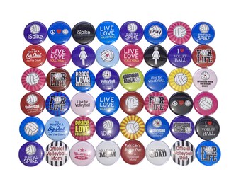 Volleyball Magnet, 1", 1.25", 1.5", 2.25", Button Magnet, Volleyball, Volleyball Party Favor, Volleyball Birthday, Volleyball Gift, SE032