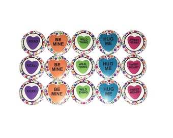 Heart Magnet, 1", 1.25", 1.5", 2.25", Button Magnet, Party Favor, Valentine's Day, Valentine Theme, Heart Decor, Heart, V001