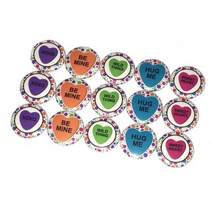 Heart, 1, 1.25, 1.5, 2.25, Button, Heart, Heart Theme, Party Favor, Valentine's Day, Flatback, Pinback, V001 image 6