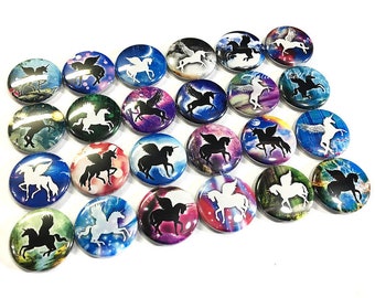 Unicorn Magnet, 1", 1.25", 1.5", 2.25", Button Magnet, Black Unicorn, Unicorn Decor, Unicorn Theme, Unicorn Gift, Unicorn Silhouette, MC007
