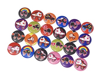 Roller Skating, 1", 1.25", 1.5", Button, Roller Skate Theme, Roller Skate Decor, Birthday, Roller Skate, Skating, Flatback, Pinback, SK006