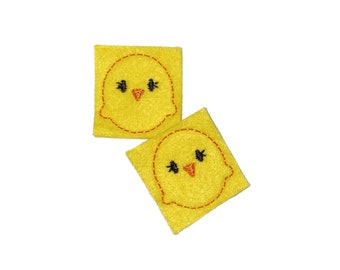 Chick Felt, 2 Felts, Chick Patch, Yellow, Orange, Black, Unfinished, Craft Supply, Chicken, Chick, Size 1 of 3, EMB028