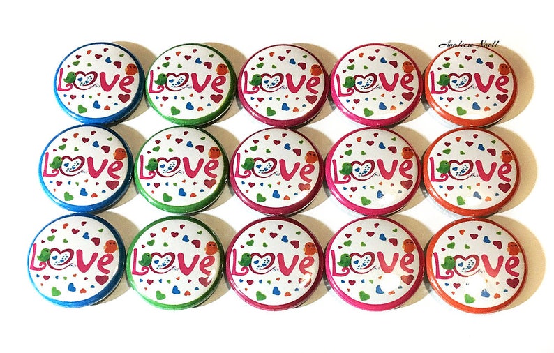 Love, Heart, 1, 1.25, Button, Love Pin, Heart Party Favor, Valentine's, Valentine Pin, Valentine Party Favor, Valentine Flatback, V006 image 6