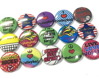 Volleyball Magnet, 1", 1.25", Button Magnet, Volleyball Theme, Volleyball Decor, Volley Ball, Party Favor, Volleyball Gift, Volley, SE017