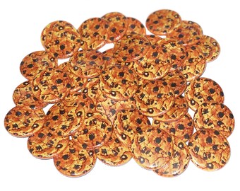Cookie Magnet, 1", 1.25", Button Magnet, Cookie Button, Chocolate Chip, Cookie Decor, Cookie Party Favor, Chocolate Chip, Cookie, FD010