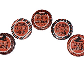 Witch Magnet, 1", 1.25", Button Magnet, Halloween Party Favor, Witches, Witch, Witch Theme, Halloween Magnet, Halloween, Fall, H019