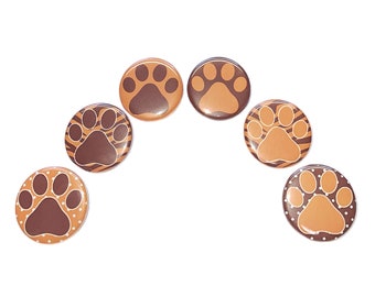 Paws, Maroon Paw, Orange Paw, 1", 1.25", 1.5", Button, Maroon, Orange, School Spirit, School Colors, Team Colors, Flatback, Pinback, PP021