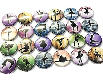 Ballet Magnet, Dance, 1", 1.25", 1.5", 2.25", Button Magnet, Ballet Decor, Ballet Theme, Dance Party Favor, Dance Magnet, Dance Gift, CD001