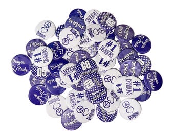 Dragons, Purple, White, 1", 1.25", Button, Dragon Theme, Purple Dragon, Dragon Decor, Flatback, Pinback, SM042