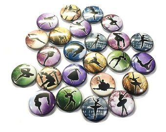 Ballet, Dance, 1", 1.25", 1.5", 2.25", Button, Ballet Decor, Ballet Theme, Ballet Party Favor, Fantasy, Dance Gift, Flatback, Pinback, CD001
