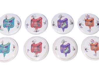 Intestines, 1", 1.25", 1.5", 2.25", Button, Intestine Theme, Intestine Decor, Gastroenterology, Intestine Flatback, Intestine Pinback, AE008