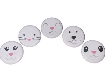 Rabbit Magnet, Bunny, 1", 1.25", Button Magnet, Rabbit Button, Rabbit Theme, Easter Magnet, Easter Button, Bunny Magnet, Bunny Button, A014