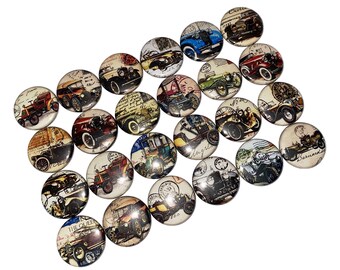 Cars, 1", 1.25", 1.5", 2.25", Button, Car Decor, Car Theme, Party Favor, Car Show, Old Car, Antique Car, Flatback, Pinback, Badge, VT003