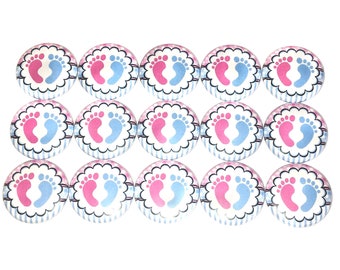 Baby Feet Magnet, 1", 1.25", Button Magnet, Baby Feet Decor, Baby Feet Theme, Pink Baby Feet, Blue Baby Feet, Pink Foot, Blue Foot, CB008