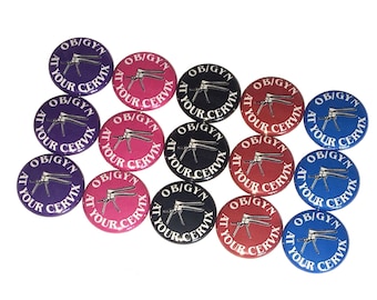 OB, GYN, 1", 1.25", 1.5", Button, Ob Gyn Theme, Obstetrics, Gynecology, Ob/Gyn, Obstetrics Theme, Craft Supply, Flatback, Pinback, OB004