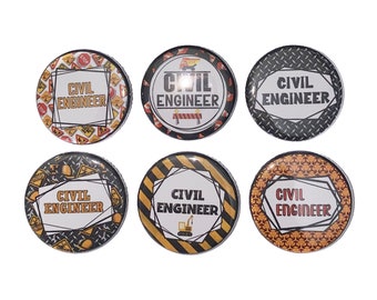 Civil Engineer Magnet, 1", 1.25", 1.5", 2.25", Button Magnet, Civil Engineer, Party Favor, Gift, PR017
