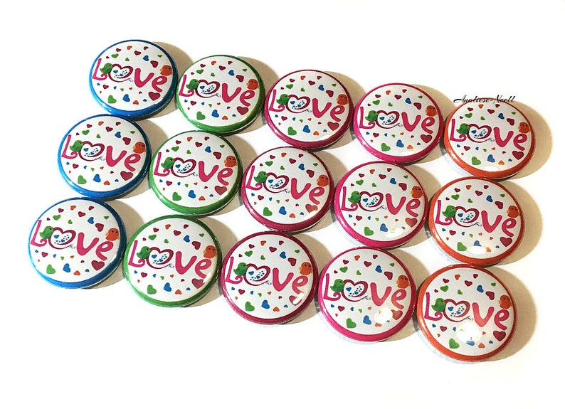 Love, Heart, 1, 1.25, Button, Love Pin, Heart Party Favor, Valentine's, Valentine Pin, Valentine Party Favor, Valentine Flatback, V006 image 7