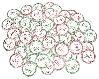 Gender Reveal, Christmas, Red, Green, 1.25", 1.5", 2.25", Pinback Button, Boy or Girl, Baby Reveal, Xmas, Christmas, Holiday, VB374, VB348