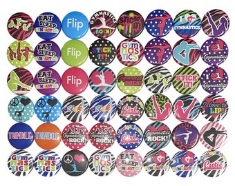 Gymanastic Magnet, 1", 1.25", 1.5", 2.25", Button Magnet, Party Favor, Gymnastics Decor, Gymnast, Gymnastics Theme, Birthday, Gift, CD006