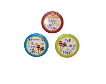 Cinco De Mayo, 1", 1.25", 1.5", 2.25", Button, Cinco De Mayo Theme, May 5th, Cinco De Mayo Decor, Party Favor, Flatback, Pinback, Pin, MX001