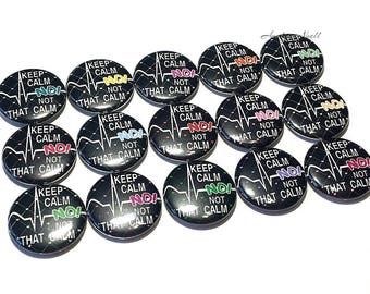 EKG, 1", 1.25", Button, Medical Theme, Flat Line, Party Favor, Heartbeat, Electrocardiogram, Craft Supply, Flatback, Pinback, Badge, MP011
