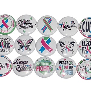 Metastatic Breast Cancer, 1&quot;, 1.25&quot;, 1.5&quot;, 2.25&quot;, Button Magnet, Breast Cancer Awareness, Breast Cancer, Magnet, CN013
