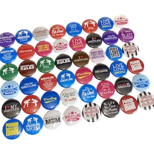 Wrestler, 1&quot;, 1.25&quot;, 1.5&quot;, 2.25&quot; Button, Wrestle, Wrestling Theme, Wretsling Gift, Wretsling, Wrestling Decor, Flatback, Pinback, Pin, SE050