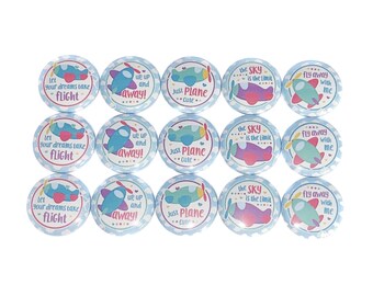 Plane Magnet, Airplane Magnet, 1", 1.25", 1.5", 2.25", Button Magnet, Airplane Theme, Airplane Decor, Plane Birthday, Party Favor, GR009