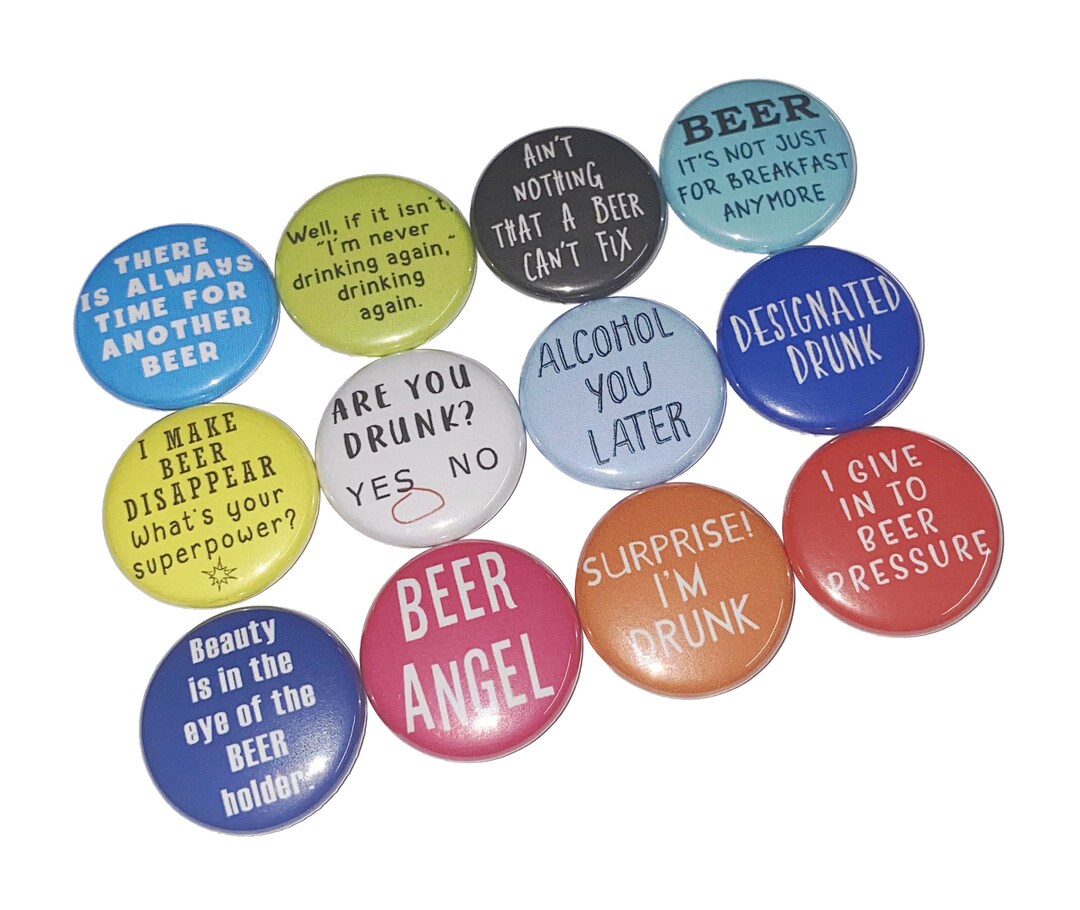 Vintage Drinking Problem Button - Funny Button Drinker