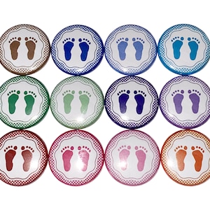 Baby Feet Magnet, 1&quot;, 1.25&quot;, 1.5&quot;, 2.25&quot;, Button Magnet, Baby Feet Decor, Baby Feet Theme, Baby Feet Party Favor, Baby Feet, Feet, CB013