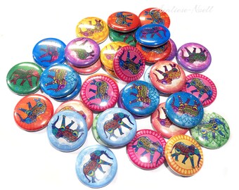 Elephants, 1", 1.25", Button, Elephant Theme, Elephant Decor, Party Favor, Gift, Craft Supply, African Animal, Flatback, Pinback, Pin, A021