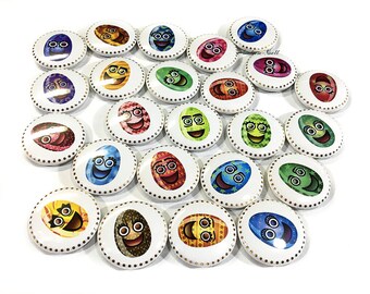 Easter Eggs, 1", 1.25", 1.5", 2.25", Button, Easter Button, Easter, Easter Decor, Easter Theme, Flatback, Pinback, Pin, Badge, EA001