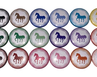 Horse Magnet, 1", 1.25", 1.5", 2.25", Button Magnet, Horse, Horse Decor, Horse Gift, Horse Theme, Horse Party Favor, HR010