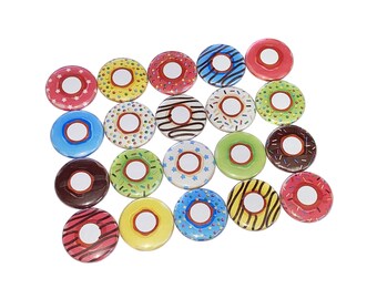 Donut, 1", 1.25", 1.5", 2.25", Button, Donut Decor, Donut Party Favor, Donut Theme, Donut Pinback, Donut Flatback, Doughnut, Badge, FD042