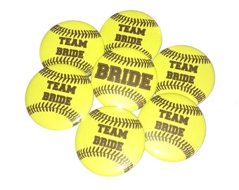 Softball Bride, 1.5", 2.25", Pinback Button, Softball Bachelorette Party, Bachelorette, Softball Bridal Party, Softball, Bride, BW006, BW074
