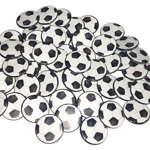 Soccer Balls, 1&quot;, 1.25&quot;, 1.5&quot;, Button, Soccer Theme, Soccer, Soccerball, Soccer, Party Favor, Soccer Decor, Flatback, Pinback, Pin, SE019